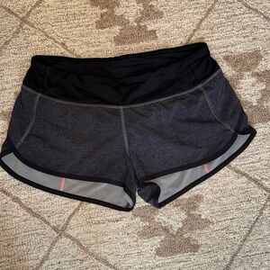 lululemon athletica Black and Gray Women's Athletic Shorts